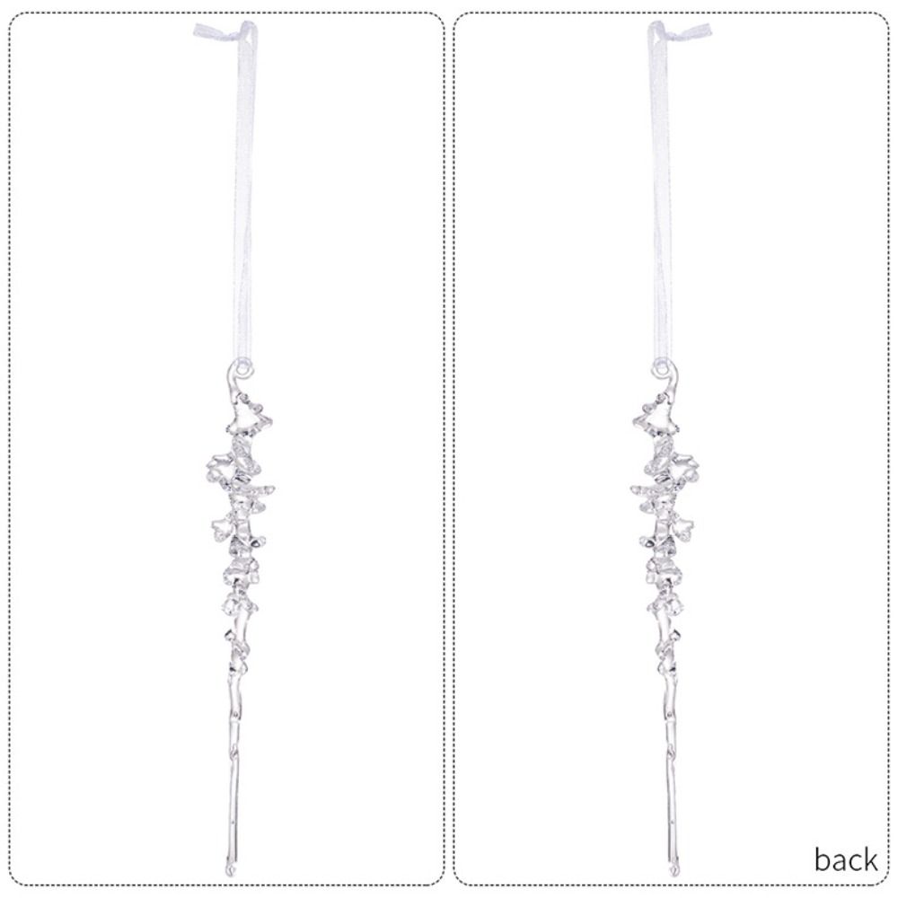 5/12Pcs Acrylic Christmas Hanging Pendants Snow Beads Star Xmas Tree Embellishment  for Christmas