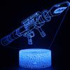 3D Gun Series Night Lamp: Seven-Color LED Desk Light with Touch and Remote Control.