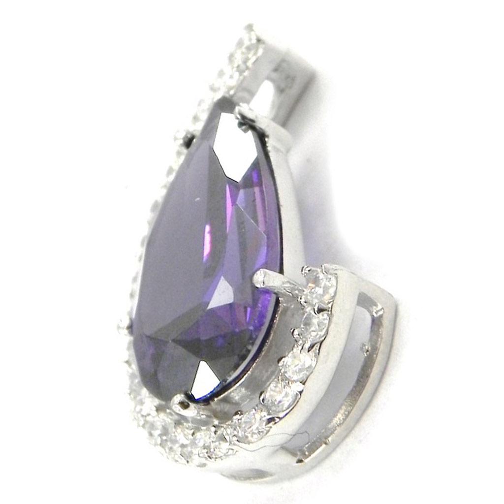 Les Trésors De Lily [I4230] - Amethyst 'Celestina' Silver Pendant