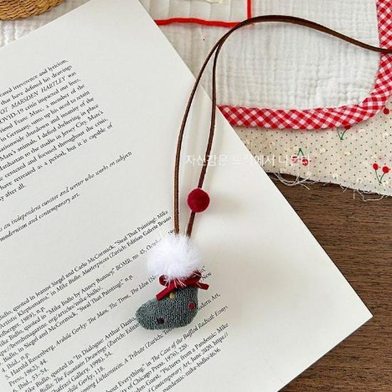 Colar de Árvore de Natal Festivo em Tecido para Mulheres - Fofo, Versátil, Acessório de Feriado para Suéteres