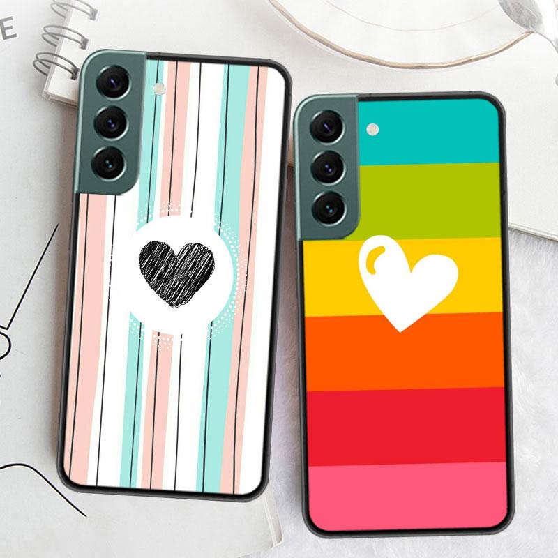Rainbow Gradient Love Phone Case For Samsung Galaxy S22 S25 Ultra S21 S10 Plus S26 Edge S20 S23 S24 FE Cover Silicone Soft T