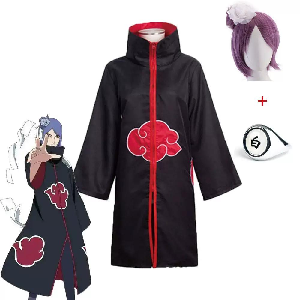 Naruto Cosplay Costume Of Itachi Uchiha, Obito, Tobi, And The Fourth Akatsuki, Complete With A Wig.