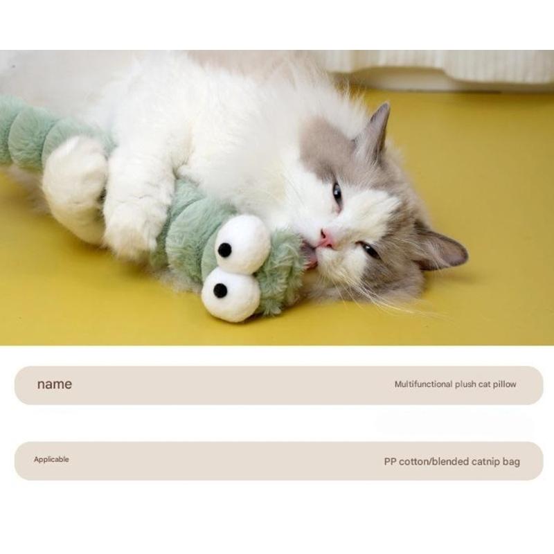 Washable Cats Plush Pillow Including Catmint And Teeth Cleaning Chew Toy For Fun And Orals Hygiene