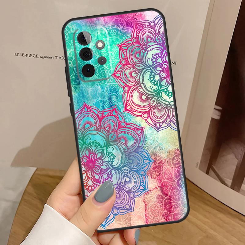 Trippy Tie Dye Floral Mandala Case For Samsung Galaxy A34 A54 A17 A35 A55 A06 A16 A26 A36 A56 A53 A32 A52 A33 A13 A14 A15