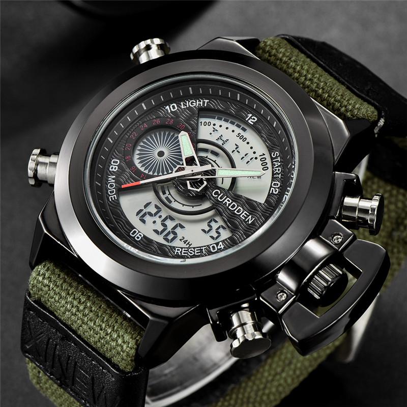 Original Famous Brand Men Watches Boys Fashion Casual Nylon Band Dual Time Multifunction Sports Watch Montre Homme Reloj Hombre