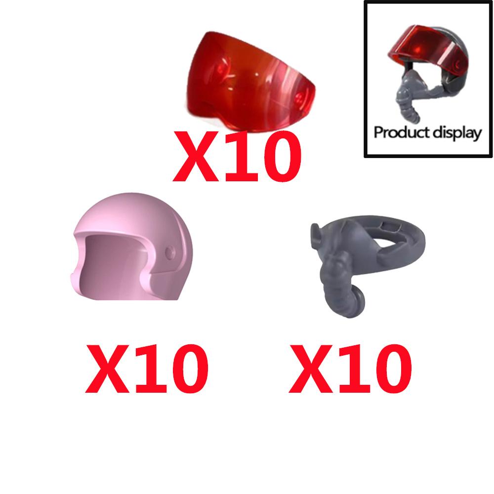 Military Building Block Figure Cap Tactical Helmet Alpha Motorcycle Lenses Gas Masks Flame Emitter Night Vision Device Gift Toys