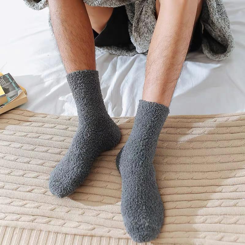 1/3Pairs Men Super Thick Coral Fleece Socks High Quality Home Floor Warm Winter Cold Snow Boot Socks Cotton Plush Thermal Sock