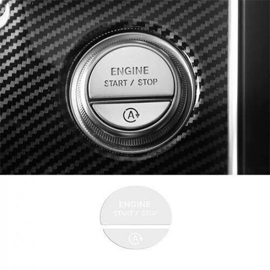 -24 Console One-Button For Benz GLC X254 Start Switch Cover Silver Aluminum