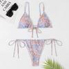 2023 Europäischer & Amerikanischer Damen Dreieck Schnürung Ringdruck Kreuz Cutout Sexy Bikini