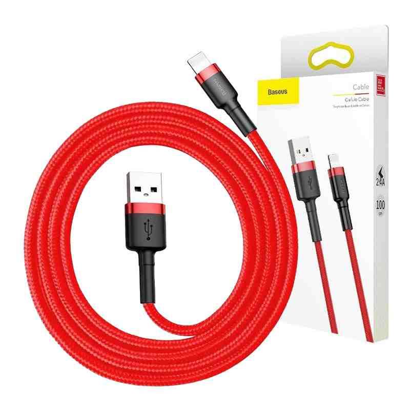 Baseus Cafule 2.4A 0.5M Lightning USB Cable (Red)