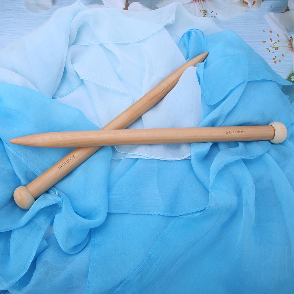 1 Paar Häkelnadeln aus Holz, Stricknadeln, Handwebwerkzeug für Schal, Pullover, Decke, 20 mm