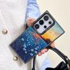For Samsung S24 S23 Ultra Plus FE S25 S22 Ultra Plus S21 FE Laser Phone Case Floral Pattern Blue Flower Sea Shockproof Covers
