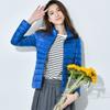 Women's Stand Collar Long Sleeve Short Puffer Jacket Slim Fit Casual Style Lightweight Down Coat