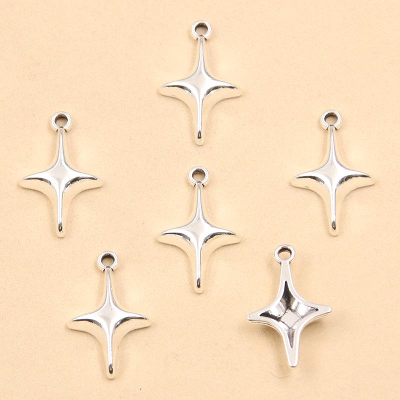 3 Colors 11x19mm DIY Alloy Retro Star Pendant - Handmade Jewelry Charm Accessories