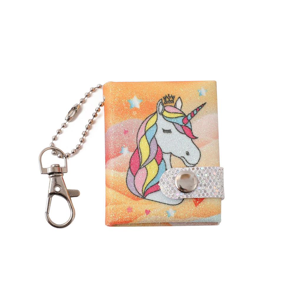 Cute Animal Mini Keychain Notebook for Kids - Portable Cartoon Memo Pad with Snap Fastener Pendant