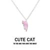 Cute Cartoon Cat Pendant Necklace For Women Metal Chain Choker Couple Friendship Party Jewelry Gift