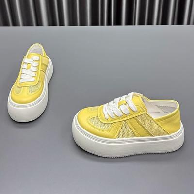 Chaussures blanches en cuir à double usage pour femmes, printemps nouveau, bout rond, plateforme, mode polyvalente, chaussures de sport décontractées