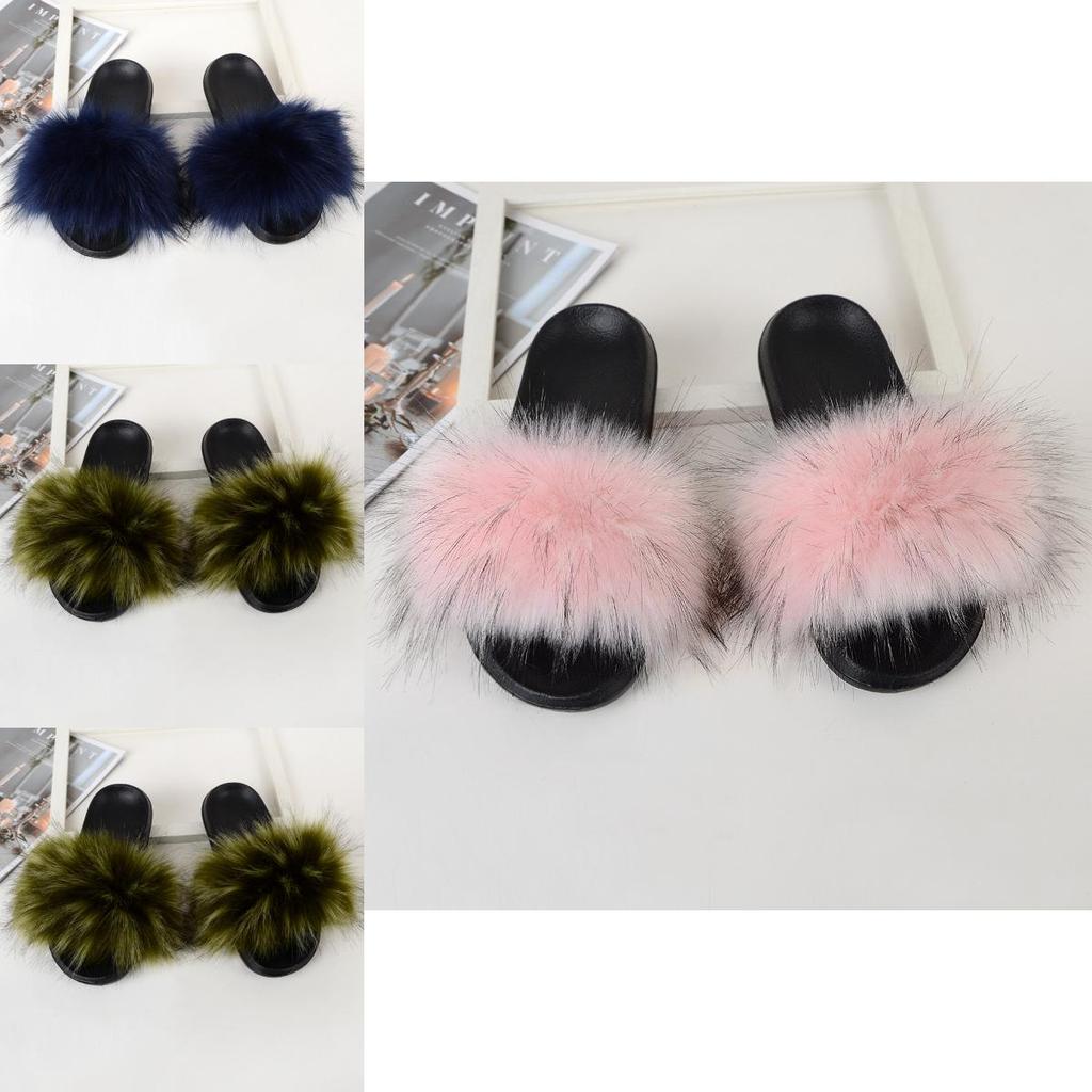 Cozy Girls Home Outdoor Slides With Soft Fur Decoration And Furry Design