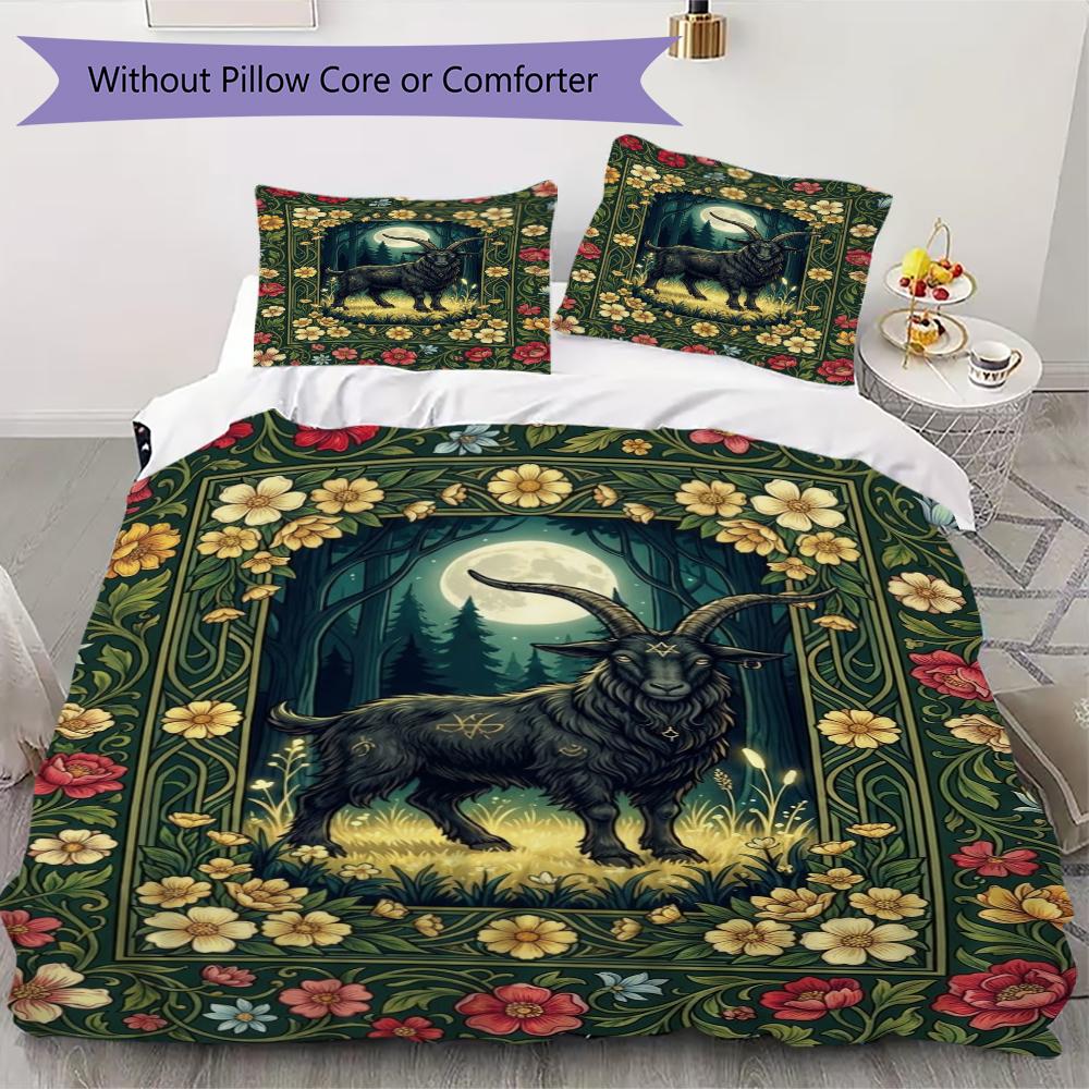 

Goat Demon Pattern Bedding uilt Set uilt Cover Pillowcase Home Decoration Birthday Gift (1 * duvet cover + 2 * pillowcase without core)142 135x200cm