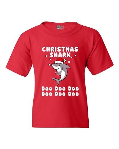 Christmas Shark Doo Doo Doo Funny DT Youth Kids T-Shirt Tee Unisex T-Shirt XXXL