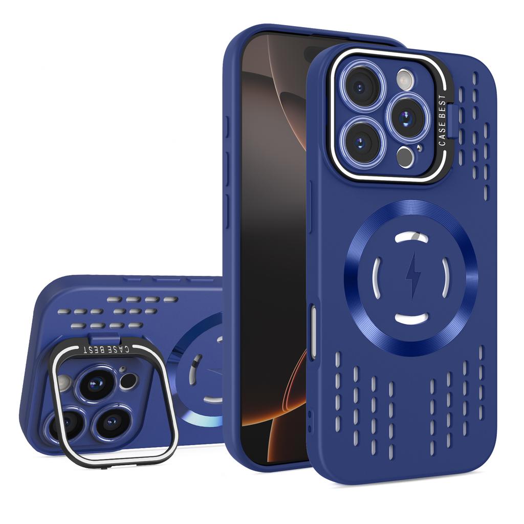 Cooling Heat Dissipation Magnetic Case for Magsafe for iPhone 16 14 15 13 12 11 Pro Max Mesh Breathable Grid Matte Hard PC Cover