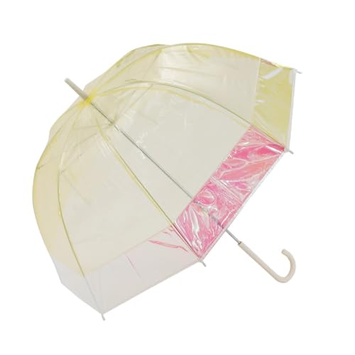 ogawa Aurora Long Umbrella, 60cm, Deep Vinyl Umbrella, LINEDROPS, Yellow, Cut-Apart, Birdcage Design, Manual Opening, Safety Cover, 8 Ribs, 54686