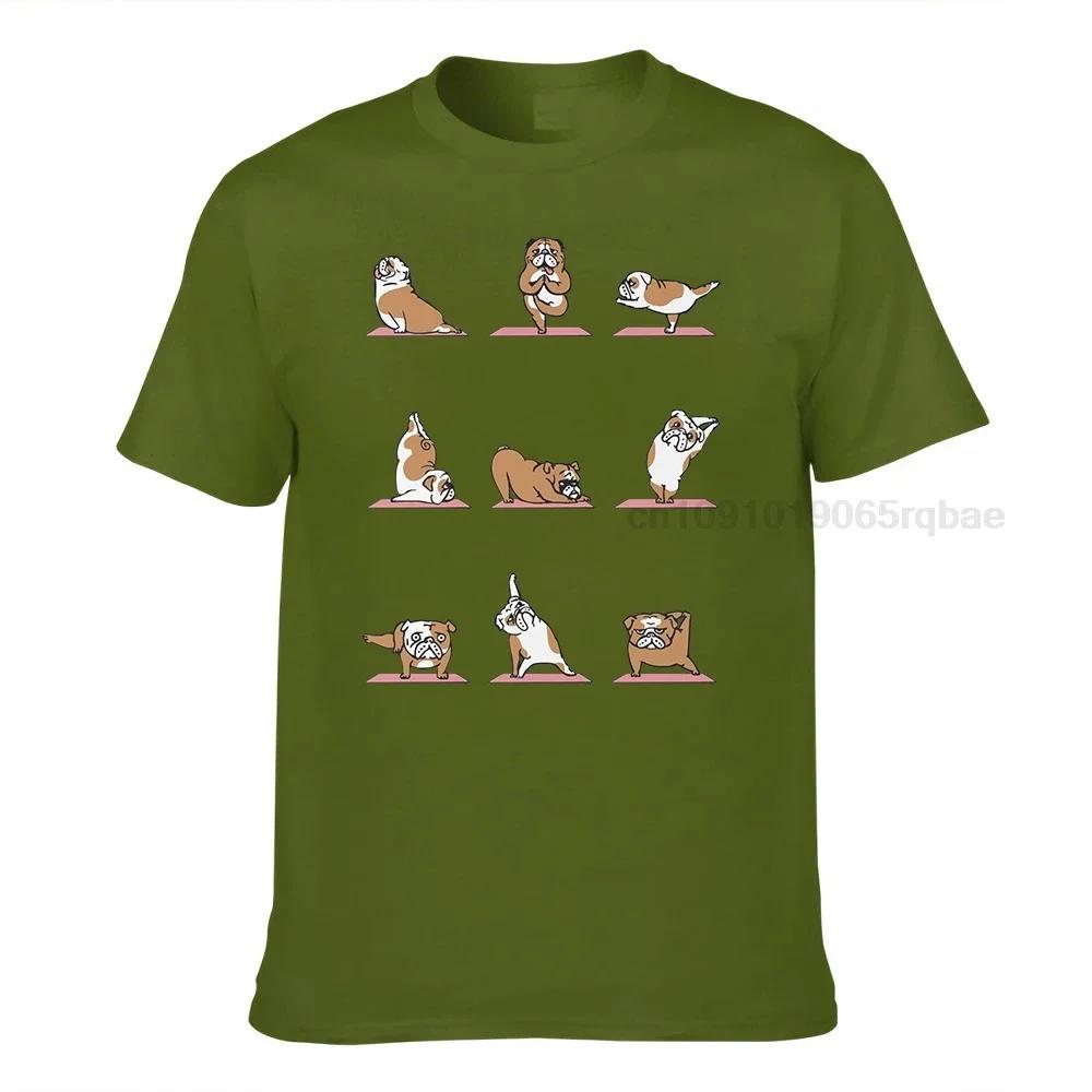 English Bulldog Yoga Funny Tshirts Top Top Tshirts Tops Tees Faddish Cotton Comfortable Funny Boy