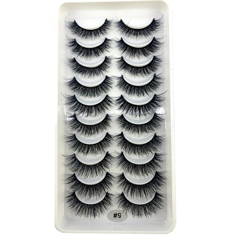 AMSDCN Artificial Mink Short Natural Dramatic False Eyelashes Short Eyelashes 10 Pairs of 3D Eyelash Makeup False Eyelashes