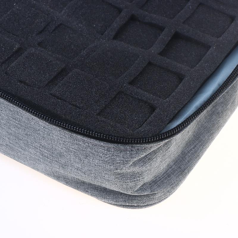 30-Slot Nail Polish Storage Bag, Black Gray Portable Hand-Held Large Cosmetic Bag, Holds Up To 30 Bottlessmall Clear Nail Polish