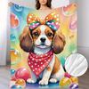 Adorable Dog Pattern Flannel Blanket - Soft and Warm Throw for Sofa, Home Leisure, Air Conditioning, Nap, Office Bed, Camping & Travel, Cozy Blanket,