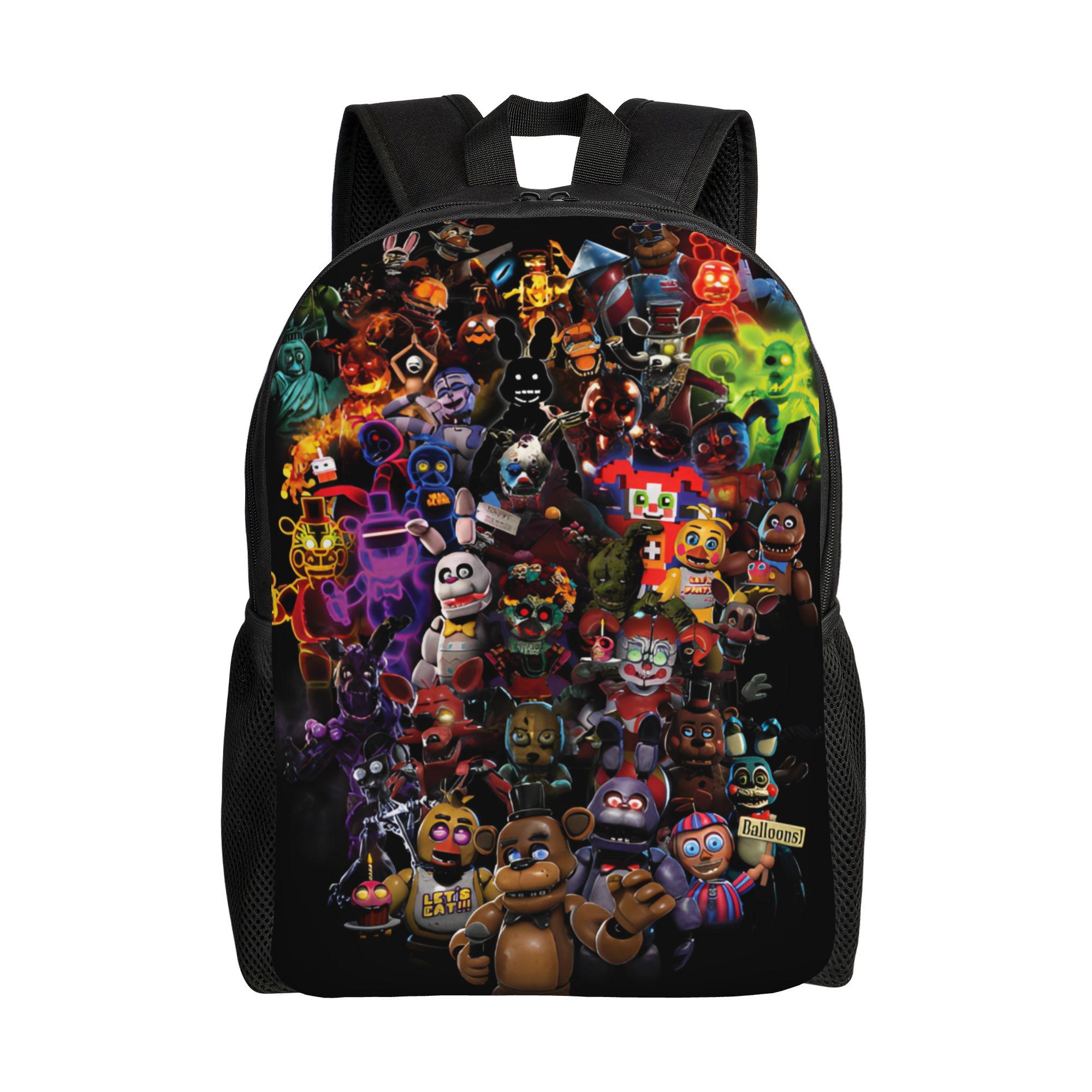 

Anime FNAF Cartoon Teenage Backpack Gift Student Business Freddys Game Daypack for Men Women College Canvas Bags One Size