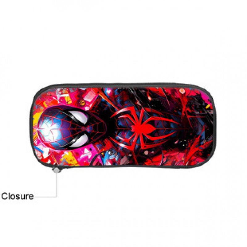 Spider Man Student Pencil Case With Large Capacity Nylon Material For School Supplies