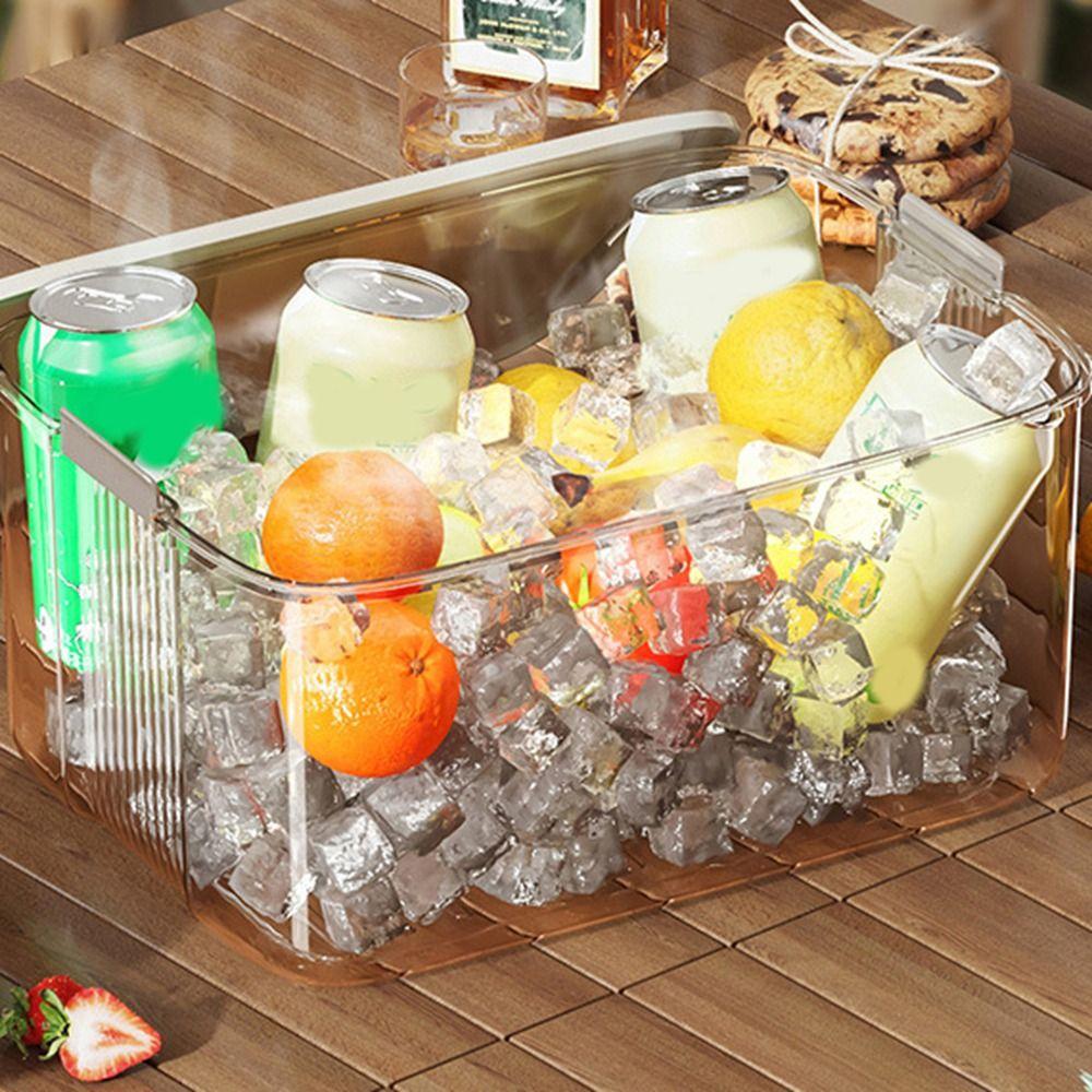 Plastic Vegetable Fruit Storage Box Handheld Meat Freezing Box Refrigerator Storage Box  Picnic