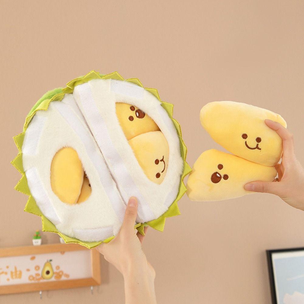 Creative Durian Fruit Shape Plush Toy Detachable 25Cm Decompression Toy Soft Stuffed Toy Gifts For Children