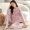 Cartoon Bear Spring and Autumn French Pajamas Female Cartoon Imitation Cotton Long-sleeved Trousers Cloud Cotton Casual Loungewear Set