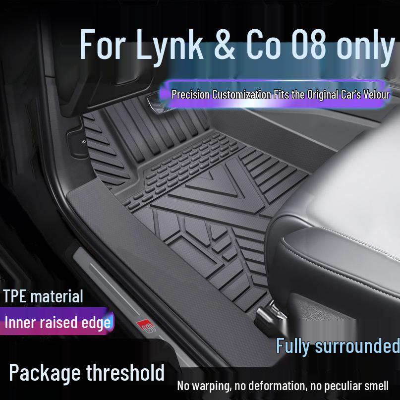 Коврики в салон Lynk & Co 08 EMP TPE: Водонепроницаемые, Полное покрытие, Защита от грязи, Коврики на пороги автомобиля. Single Layer Upgrade: TPE