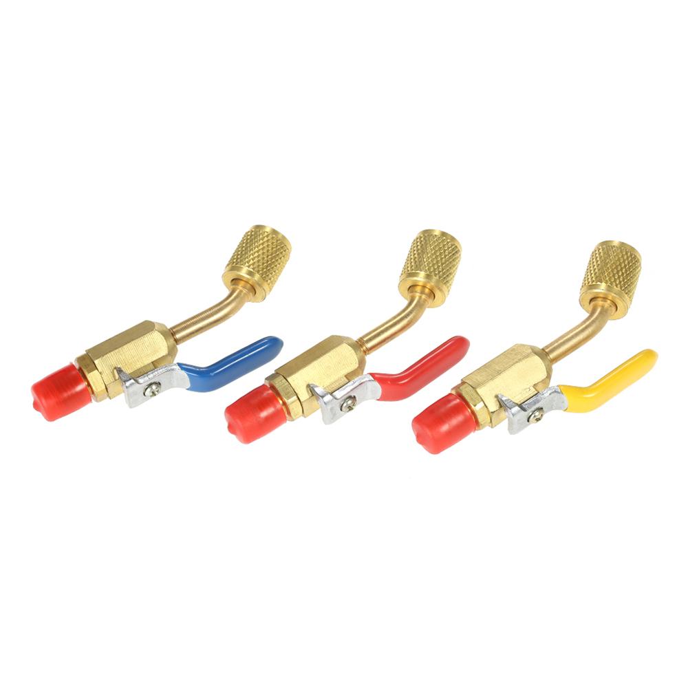 Refrigerant 1PC Color Coded R410A R134A Shut Valve for AC HVAC Refrigeration Charging Hoses