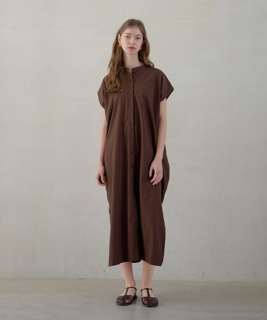 Atempo Nocollar Shirt Long Onepiece_Brown