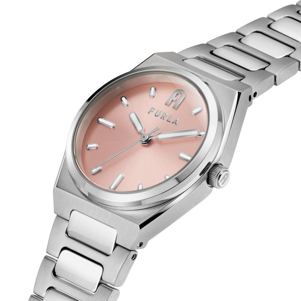 Watch FURLA TEMPO MINI Pink Dial Stainless Steel Quartz Watch Jewelry Accessory WW00020011L1 Silver [Furla] 28.5MM Women's [Item]