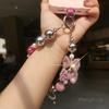 Dense Diamond Bow Beaded Bracelet Hanging Rope Flash Diamond Handheld Wrist Ornament Clip Style Phone Case Phone Strap