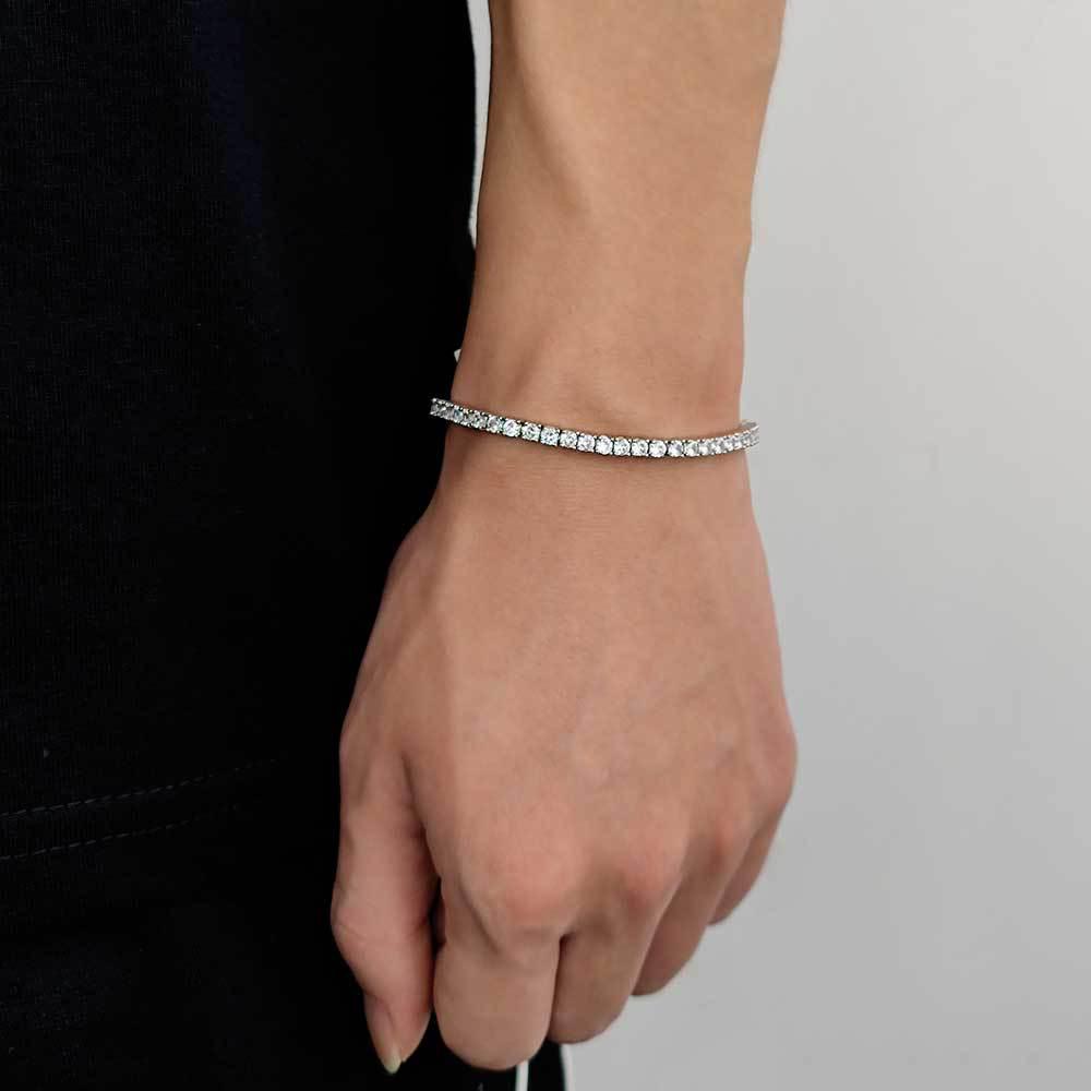 Trendy 18K zlatem pozlacený tenisový náramek se zirkony pro muže – Hip-hopový styl
