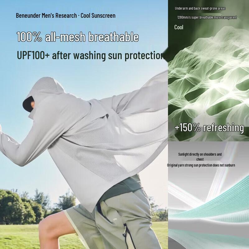 Beneunder AS934 Men's Ultra-Breathable Sun Protection Jacket
