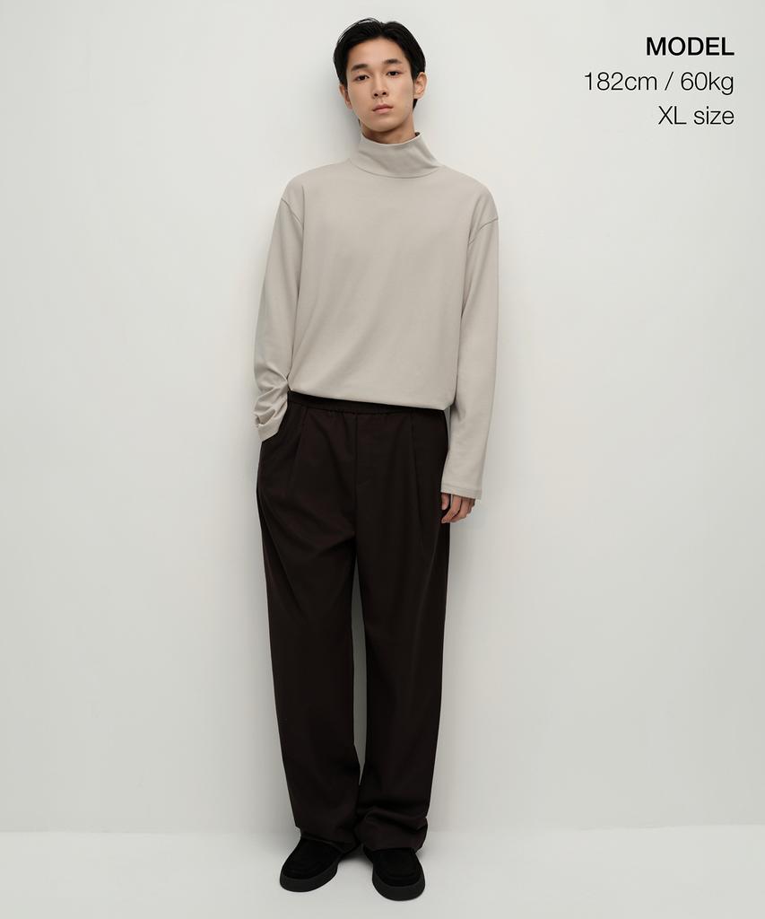 MUSINSA STANDARD [Heat Standard] Turtleneck Long Sleeve T-Shirt [Light Beige]