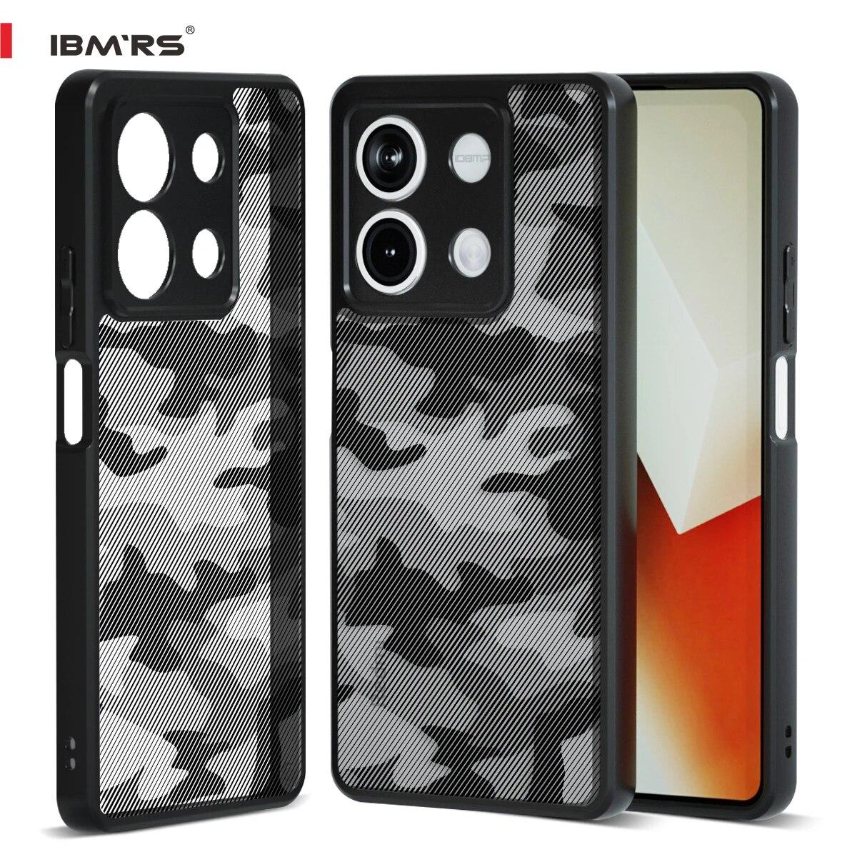 

(В комплекте ремешок на запястье)IBMRS [двойное покрытие против царапин] для Xiaomi Redmi Note 13 Прозрачный чехол, камуфляжный противоударный матовый чехол для телефона Art Camo