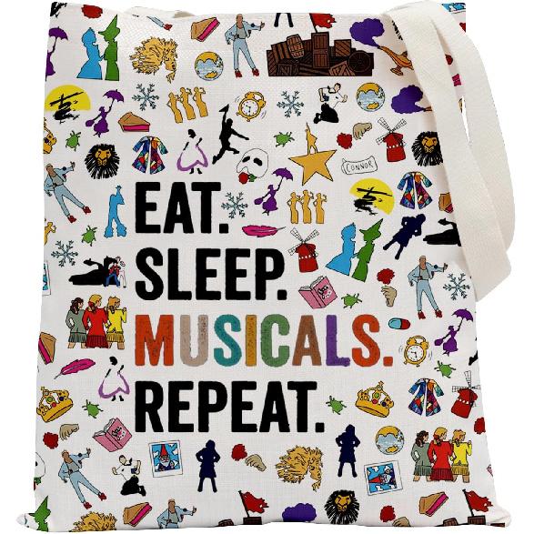 POFULL Musical Acting Gift Musical Theatre Gift Eat Sleep Musicals Cosmetic Bag