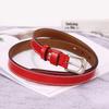 Belt Women'S Simple Pin Buckle Cowhide Belt Women'S Fine Belt Genuine Leather Decorative Belt Printable