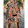 New Beach Set: Men’s Short-Sleeved Shirt and Shorts – Casual Printed Beach and Holiday Set