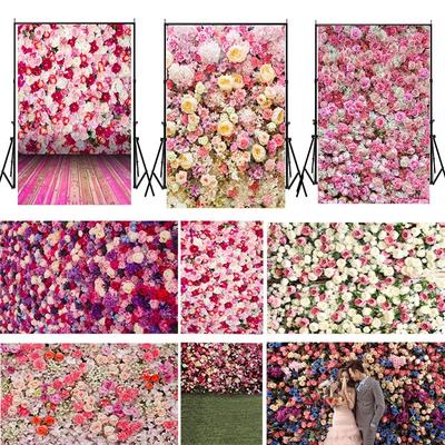 Flowers Theme Photography Backdrop Portrait Photo Booth Props for Mother's Day Valentine Wedding Bridal Birthday Party Backdrop