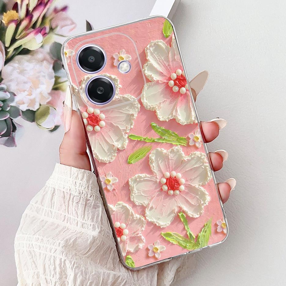For Oppo A3 A3x 4G Case CPH2641 Luxury Fashion Painted Cover Clear Silicone Phone Case For Oppo A3x OppoA3 OppoA3x 4G Soft Shell