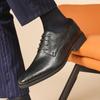 Handmade Men's Shoes Genuine Leather New Embossed First Layer Cowhide Youth Business Suit Leather Shoes Men's British Derby Shoes Lace-up